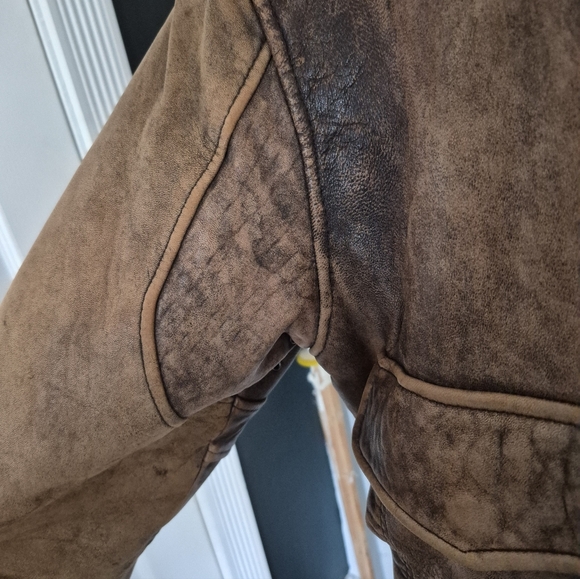 Vtg U2 Wear Me Out Leather Bomber Jacket - Mens sz 46- Distressed/Inner print - Picture 6 of 16